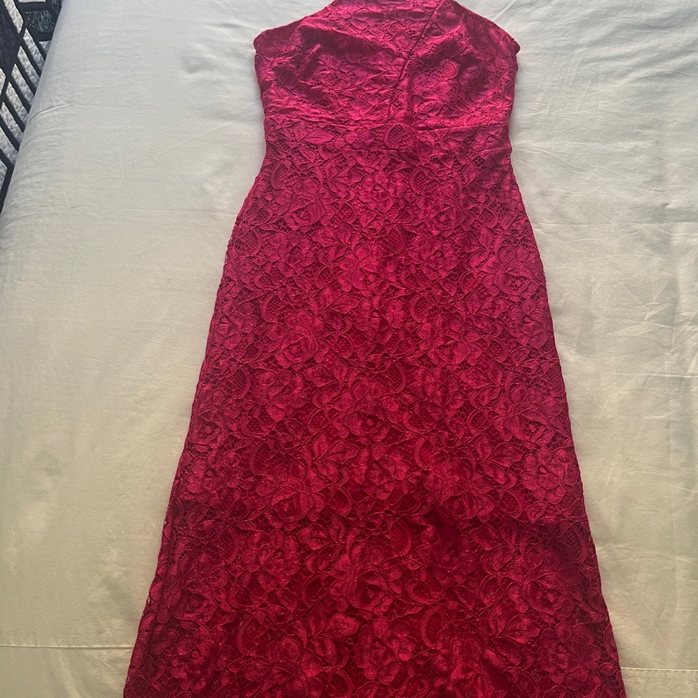 Sam Edelman Hot Pink Lace Halter Dress NWT IN